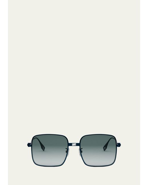 Fendi Green Baguette Metal Square Sunglasses