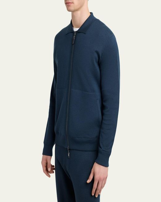 Brioni Blue Full-Zip Blouson Jacket for men