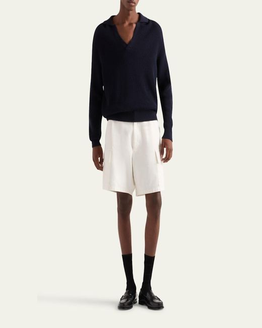 Prada Natural Denim Bermuda Shorts for men