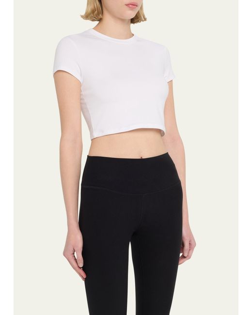 Alo Yoga Natural Alosoft Finesse Short-sleeve Crop Top