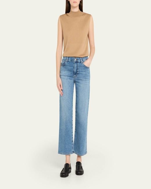 FRAME Blue The Mellow Wide Ankle Jeans