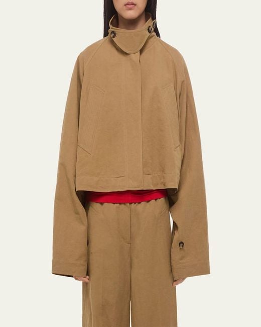 Helmut Lang Natural Cropped Trench Jacket