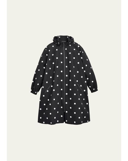 Marc Jacobs Black Spots-print Hooded Long Windbreaker Jacket