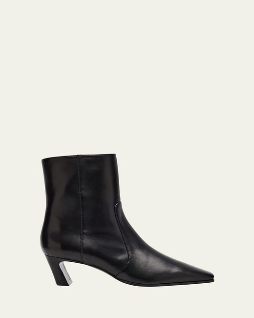 Stuart Weitzman Black 50Mm Stassi Leather Zip Booties