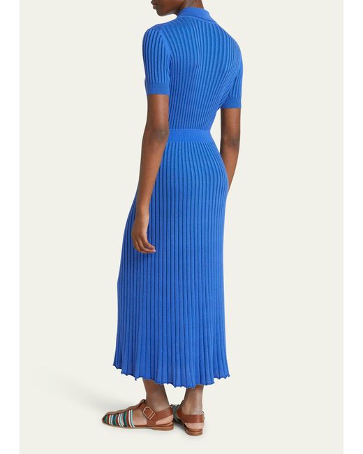 Gabriela Hearst Blue Amor Cashmere-blend Knit Maxi Dress