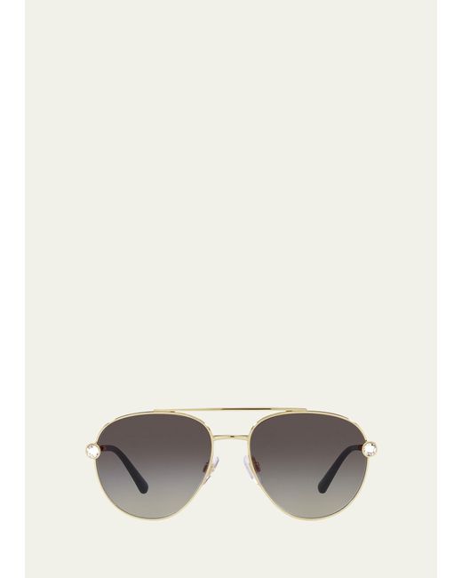 Dolce & Gabbana Multicolor Crystal Metal Aviator Sunglasses
