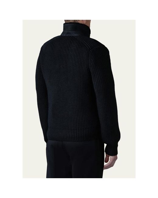 Mackage Blue Jonathan Mixed-Media Shearling Jacket for men