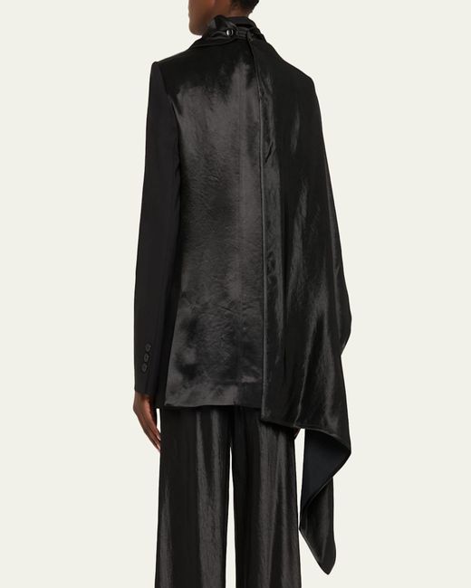 Maria McManus Black Double-Breasted Cloak Blazer