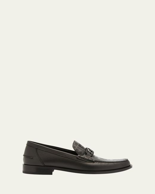 Fendi White Tonal Ff-Monogram Leather Loafers for men