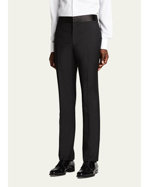 Givenchy Black Classic-fit Tuxedo Trousers for men