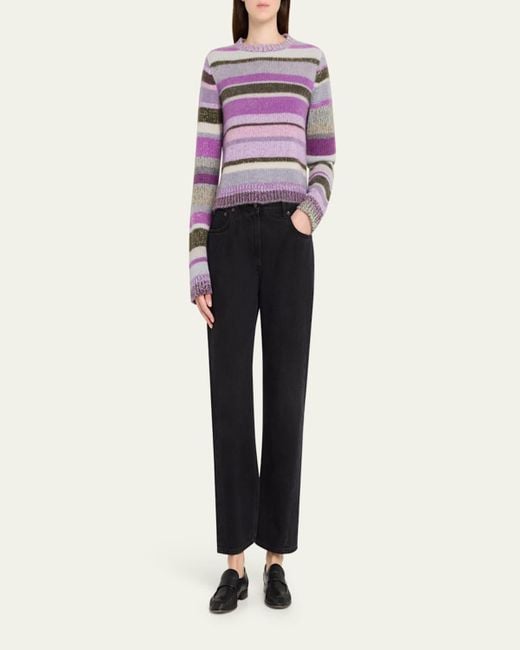 The Elder Statesman Pink Stripe Cashmere Sweater