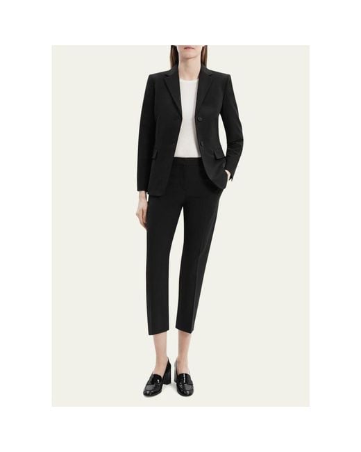 Theory Black Traceable Wool Slim Single-Breasted Blazer