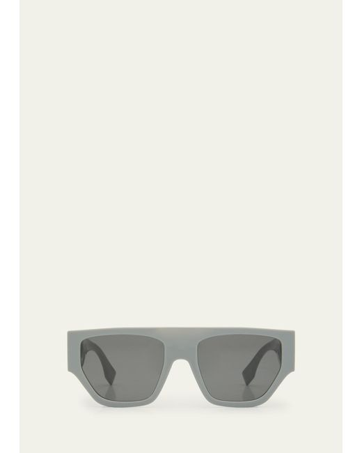 Chloé Gray Wavy Acetate Rectangle Sunglasses