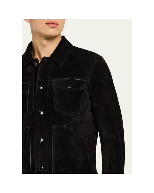 Tom Ford Black Cashmere Suede Jacket for men