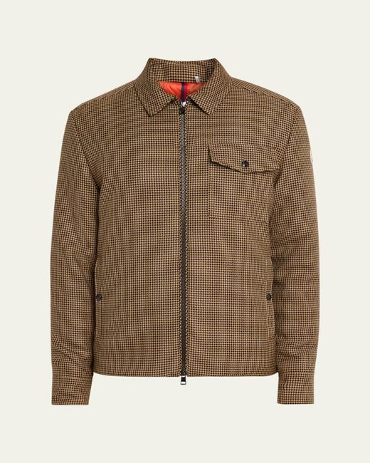 Moncler Brown Escaut Wool Down Shirt Jacket for men