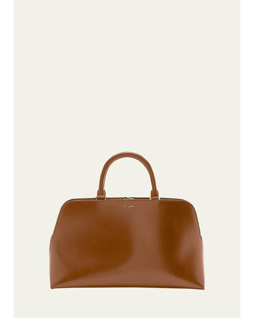 Saint Laurent Brown Sac De Jour Doctor Top-handle Bag In Smooth Leather