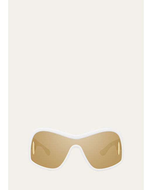 Loewe White Anagram Mirrored Acetate Shield Sunglasses
