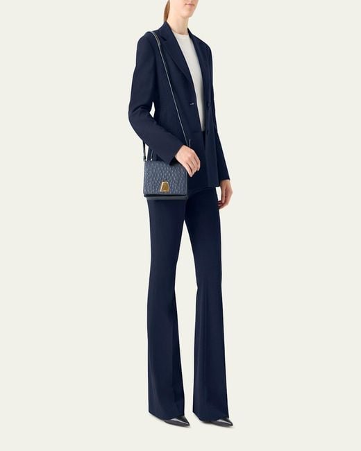 Akris Blue Walker Double-Face Wool Single-Breasted Jacket