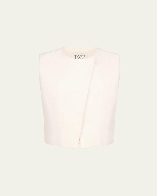 Twp Natural High-Neck Hidden Placket Vest