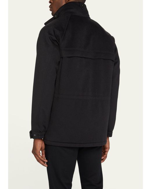 Loro Piana Black Icer Cashmere Coat for men