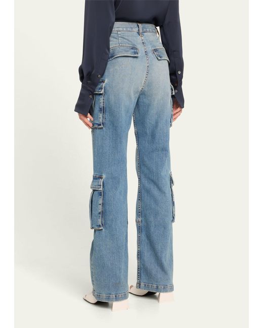 Ramy Brook Blue Giana Wide-leg Cargo Jeans