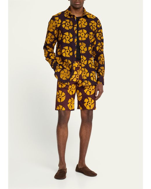 Studio 189 Yellow Andy Floral Batik Sport Shirt for men