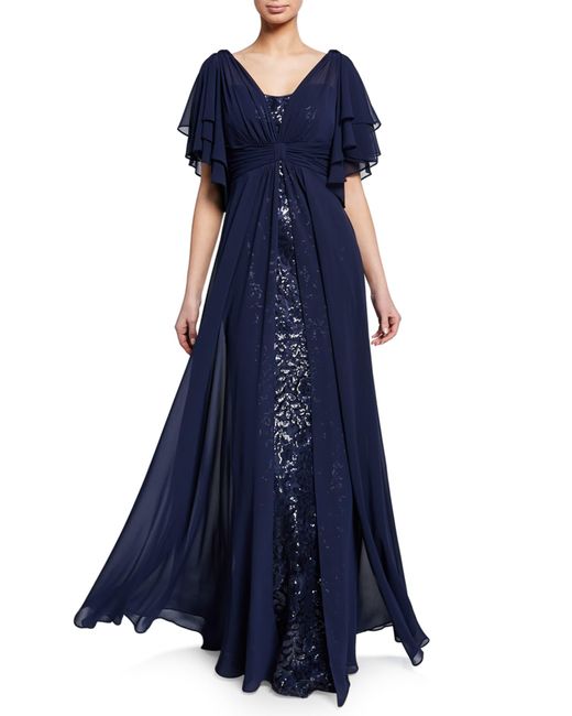 asymmetrical chiffon overlay dress