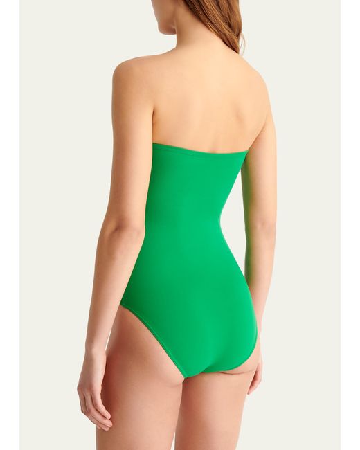 Eres Green Cassiopee Strapless U-hardware One-piece Swimsuit