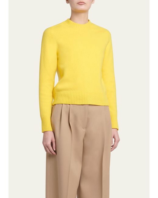 Jil Sander Yellow Wool Knit Sweater