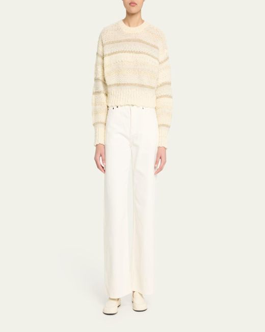 FRAME Natural Textured Stripe Sweater