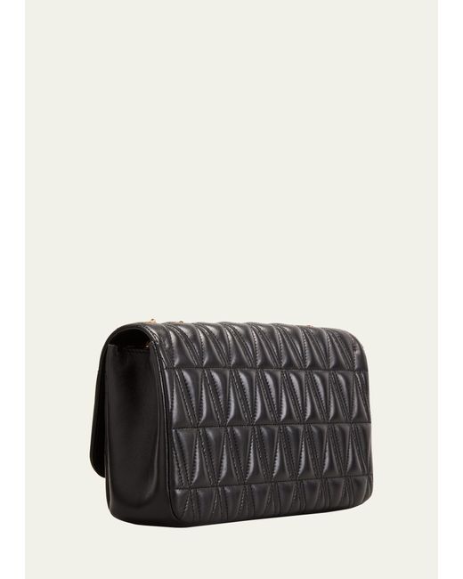 Versace Black Virtus Quilted Shoulder Bag