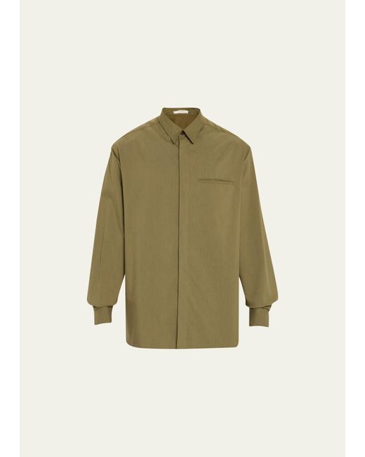 The Row Green Fili Silk-poplin Shirt for men