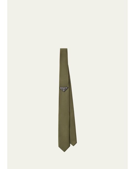 Prada Natural Re-nylon Logo Tie for men