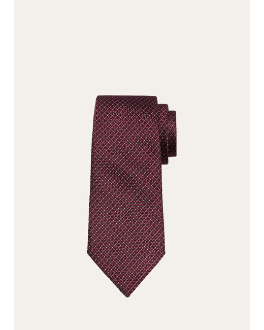 Zegna Purple Micro-woven Silk Tie for men