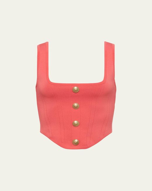 L'Agence Pink Saga Knit Corset Top