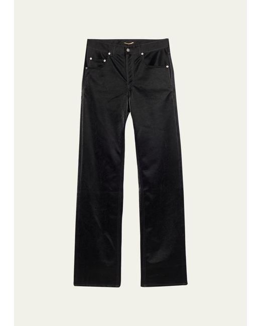 Saint Laurent Black Long Leather Pants