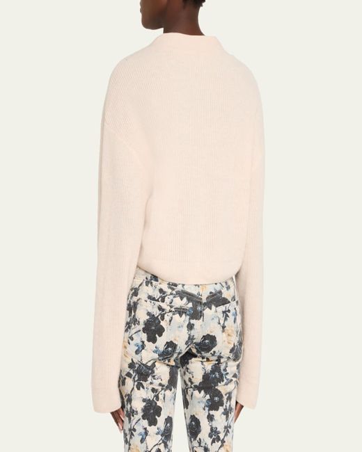 R13 Natural Cashmere Twist-Front Cardigan