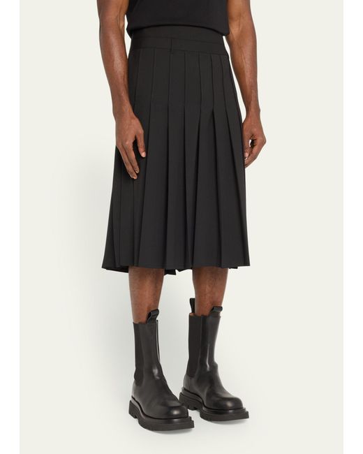 Peter Do Black Pleated Wool-blend Skirt for men