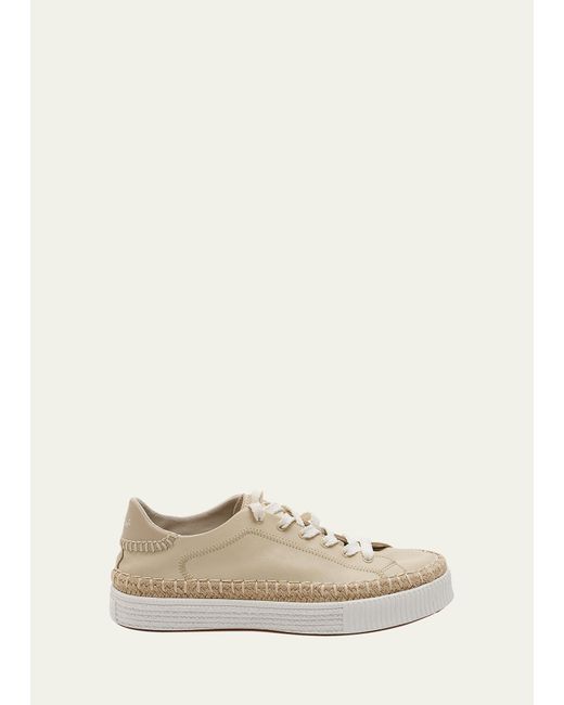 Chloé Natural Telma Leather Espadrille Sneakers