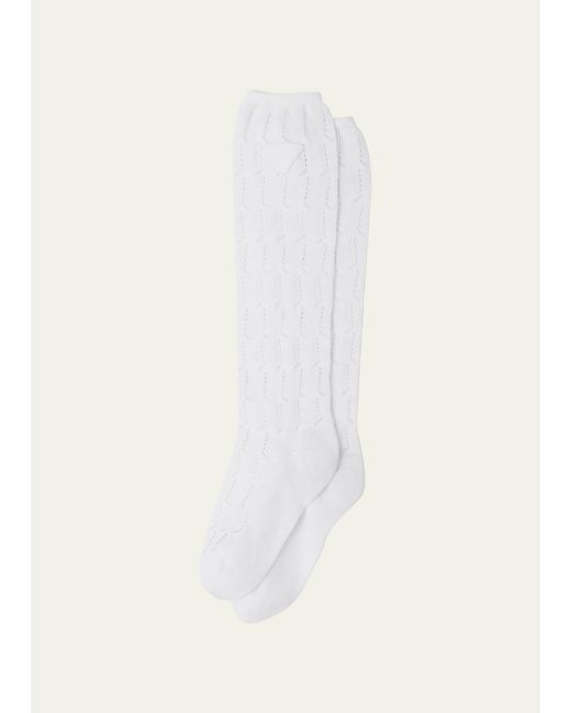 Prada White Cotton Crew Socks