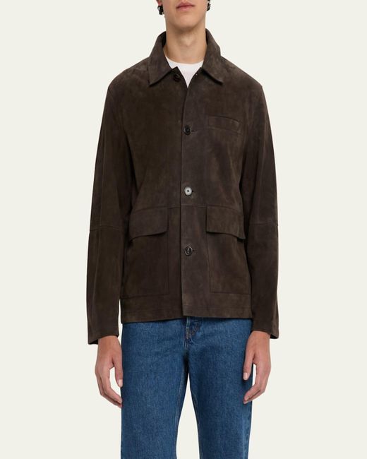 FRAME Brown Suede Chore Coar for men