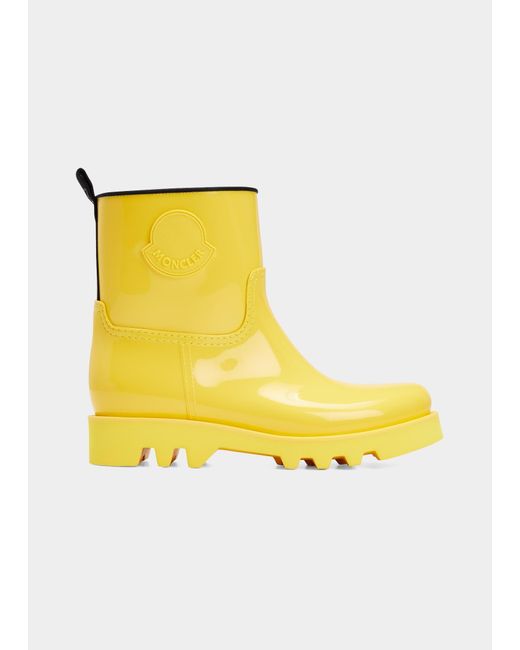 Moncler Ginette Waterproof Rubber Rain Boots in Yellow | Lyst