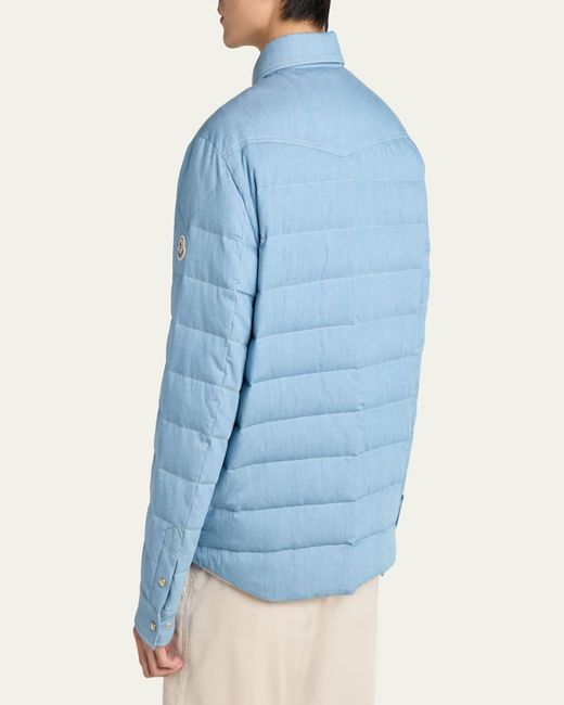 Moncler Blue Cotton Down Jacket for men