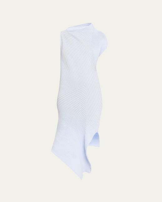 Issey Miyake White Subdued Asymmetric Dress