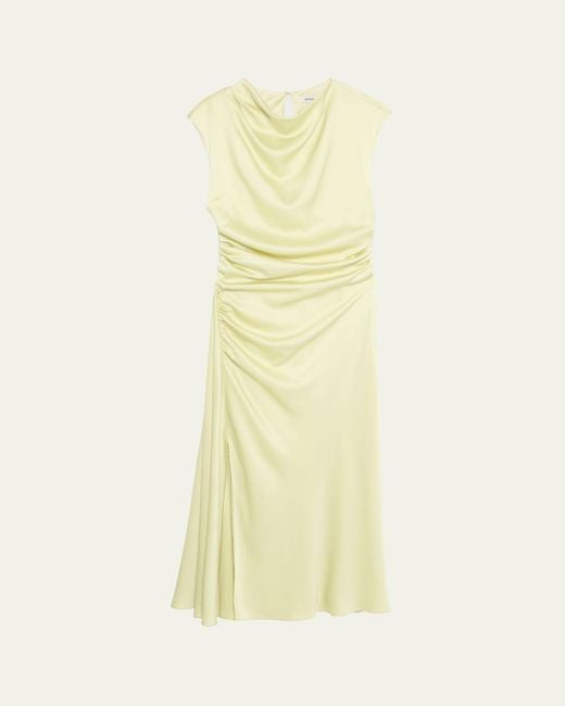 Jonathan Simkhai Yellow Burke Draped Midi Dress