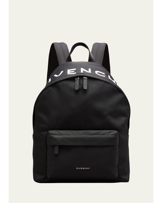 Givenchy Black Essential U Logo Backpack for men