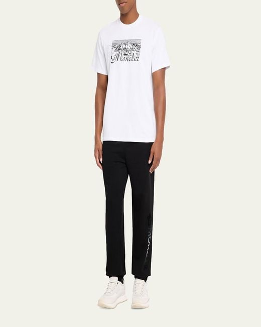 Moncler White Mountain Logo Cotton T-Shirt for men