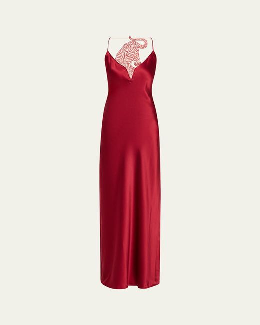 cooper embroidered satin maxi dress James Button Through Maxi Dress - Flower Market main image 0