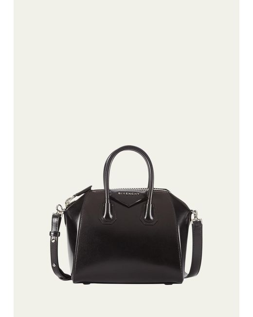 Givenchy Black Antigona Mini Top Handle Bag In Box Leather