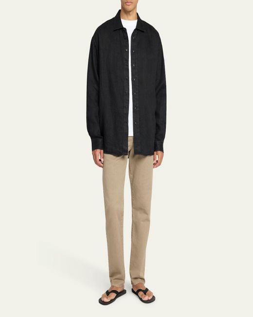 The Row Black Penn Linen Overshirt for men